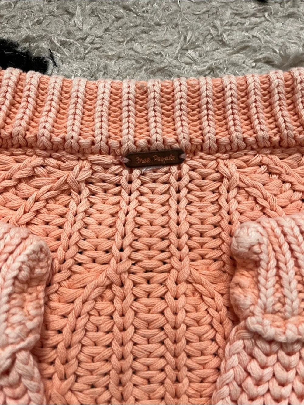 Free People Sweet Nothing cardigan (see measurements) Cropped Pink Chunky Knit